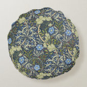 ウィリアム・モリスヴィンテージ海藻花柄 ラウンドクッション (裏面)