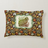 ウィリアム・モリスヴィンテージ秋枕ネコ付き アクセントクッション (裏面)