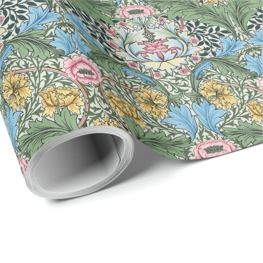 ウィリアム・モリスヴィンテージ花花柄 ラッピングペーパー (ロールコーナー)