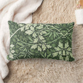 ウィリアム・モリスヴィンテージ葉の色合いオブグリーン ランバークッション (ブランケット)