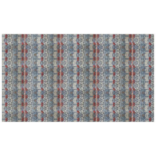 ウィリアム・モリスヴィンテージ赤フローラルパターン テーブルクロス (正面(横))