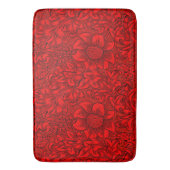 ウィリアム・モリスヴィンテージ赤フローラルパターン バスマット (正面縦)