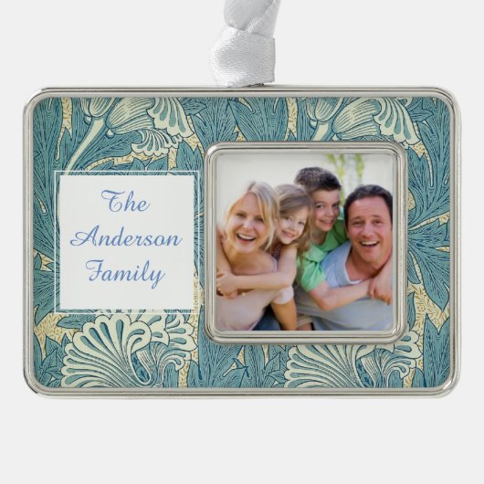 ウィリアム・モリス壁紙パターン シルバープレートフレームオーナメント (正面)