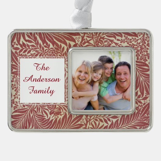 ウィリアム・モリス壁紙パターン シルバープレートフレームオーナメント (正面)