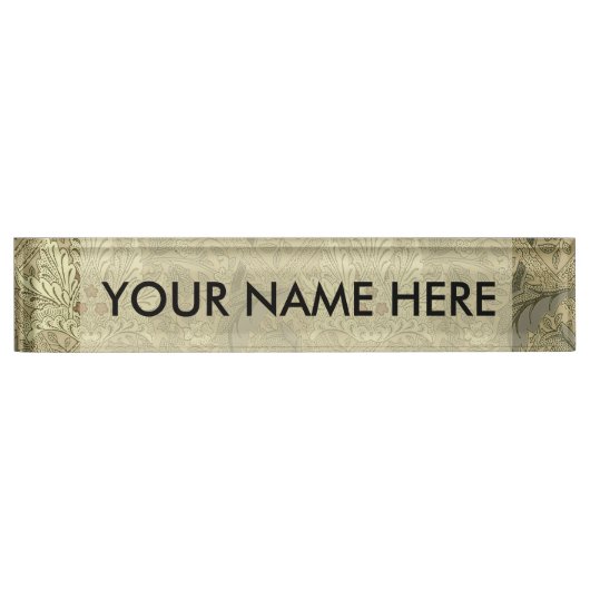 ウィリアム・モリス壁紙パターン デスクネームプレート (正面)