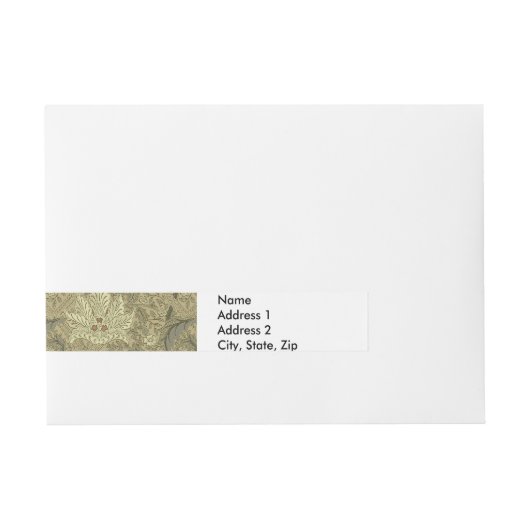 ウィリアム・モリス壁紙パターン ラップアラウンド宛名ラベル (正面)