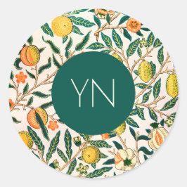 ウィリアム・モリス封筒シール"黄色のザクロ" ラウンドシール