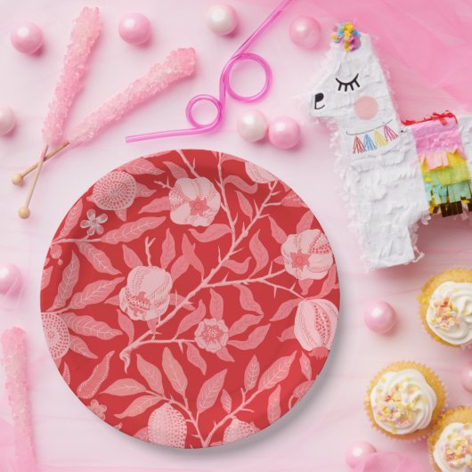 ウィリアム・モリス島 – ザクロ ペーパープレート (パーティー)