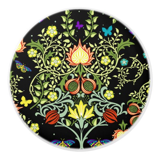 ウィリアム・モリス工芸品パターン セラミックノブ (正面)