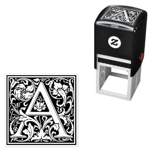 ウィリアム・モリス文字ビクトリアンAフローラスタンプ セルフインキングスタンプ (インサイチュ)