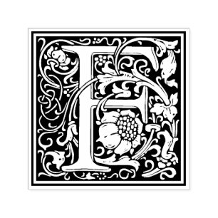 ウィリアム・モリス文字ビクトリアンFフローラスタンプ セルフインキングスタンプ