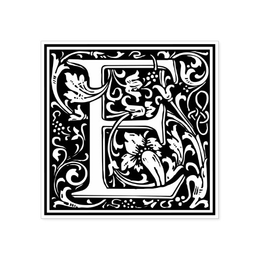 ウィリアム・モリス文字E ラバースタンプ (インプリント)