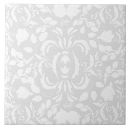 ウィリアム・モリス明るい色の灰色と白のパターン タイル