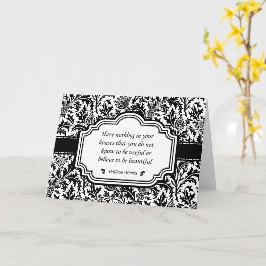 ウィリアム・モリス有名な引用美しい家 カード (黄色い花)