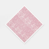 ウィリアム・モリス森林うさぎ鳥の葉ピンク スタンダードランチョンナプキン (角)