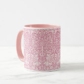 ウィリアム・モリス森林うさぎ鳥の葉ピンク マグカップ (正面左)