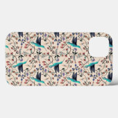 ウィリアム・モリス様式のハチドリの植物画 Case-Mate iPhoneケース (裏面 (横))