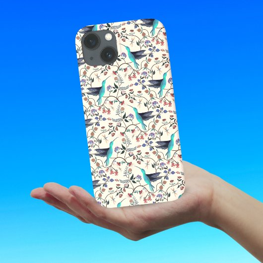 ウィリアム・モリス様式のハチドリの植物画 Case-Mate iPhoneケース