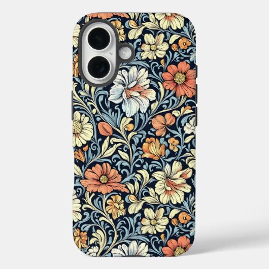 ウィリアム・モリス様式の花とアカンサスのパターン Case-Mate iPhoneケース (裏面)