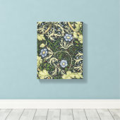 ウィリアム・モリス海苔パターンフローラヴィンテージアート キャンバスプリント (インサイチュ (ウッドフロア))