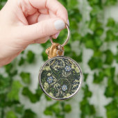 ウィリアム・モリス海苔パターンフローラヴィンテージアート キーホルダー (手)