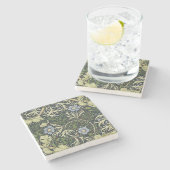 ウィリアム・モリス海苔パターンフローラヴィンテージアート ストーンコースター (横)