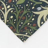ウィリアム・モリス海苔パターンフローラヴィンテージアート フリースブランケット (角)