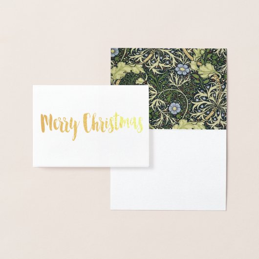 ウィリアム・モリス海苔パターンフローラヴィンテージアート 箔カード (ディスプレー)