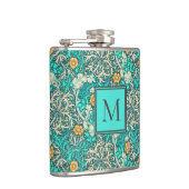 ウィリアム・モリス海藻の模様とモノグラム フラスク (右)