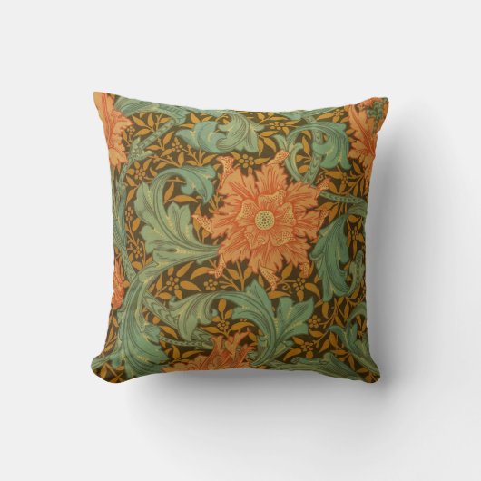 ウィリアム・モリス独身のステムパターンアールヌーボー クッション (正面)