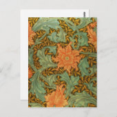 ウィリアム・モリス独身のステムパターンアールヌーボー ポストカード (正面/裏面)