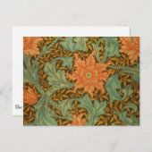 ウィリアム・モリス独身のステムパターンアールヌーボー ポストカード (正面/裏面)