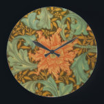 ウィリアム・モリス独身のステムパターンアールヌーボー ラージ壁時計<br><div class="desc">William Morris 独身の Stem PatternヴィンテージPre-Raphaelite Art William Morrisは、Pre-Raphaelite BrothehoodとBritish Arts and Crafts Movementに関連した英国のテキスタイルデザイナー、アーティスト、ライター、社会主義者である。彼は画家エドワード・バーヌ=ジョーンズと、詩人で芸術家のダンテ・ガブリエル・ロゼッティと共同でデザイン会社を設立し、20世紀初頭には教会や家の装飾に多大な影響を与えた。作家、イラストレーター、メディアヴァリストとして救済、ファンタジージャンルをモダン確立する。Art by William Morris Movement: Arts and Crafts /アールヌーボー美しい華美ヴィンテージアートデザイン芸術的は、オレンジの茎の花と緑のフローラ背景パターンに対して葉、オレンジステムの花と素晴らし緑のを特徴とする。William Morrisの贈り物の詳細については、http://www.zazzle.com/artfoxx*をご覧ください。</div>