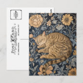 ウィリアム・モリス眠る猫ヴィンテージはがき ポストカード (正面/裏面)