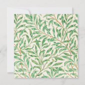 ウィリアム・モリス緑の葉結婚模様の 招待状 (裏面)