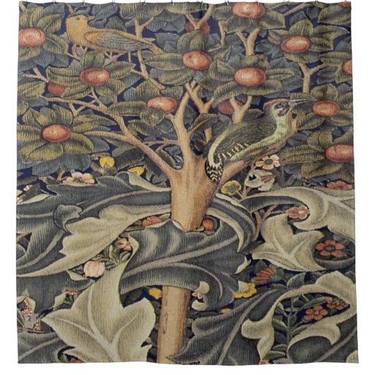 ウィリアム・モリス美しいアールヌーボー作品 シャワーカーテン (正面)