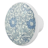 ウィリアム・モリス美しい花のパターン、青、バラ セラミックノブ (右)