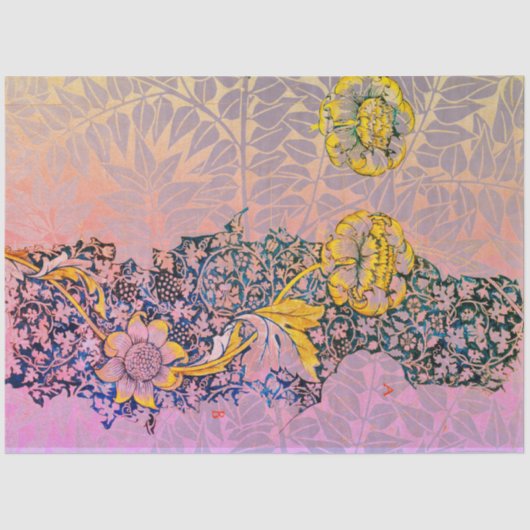 ウィリアム・モリス花と離れティッシュペーパー 薄葉紙 (正面)