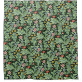 ウィリアム・モリス花の模様ピンクグリーンカーネーション シャワーカーテン (正面)