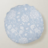 ウィリアム・モリス花の模様（青） ラウンドクッション (裏面)