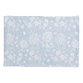 ウィリアム・モリス花の模様(青) 枕カバー (裏面)