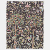 ウィリアム・モリス花園の鳥 フリースブランケット (正面)