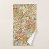 ウィリアム・モリス花柄の花ピンク・ブルー バスタオルセット (ハンドタオル)