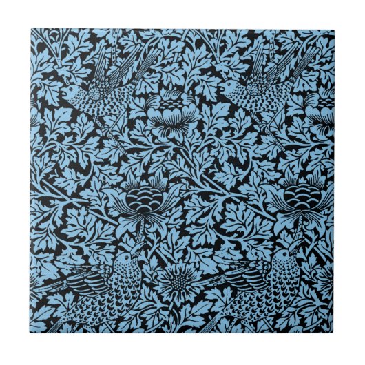 ウィリアム・モリス花柄バードアネノーム タイル (正面)