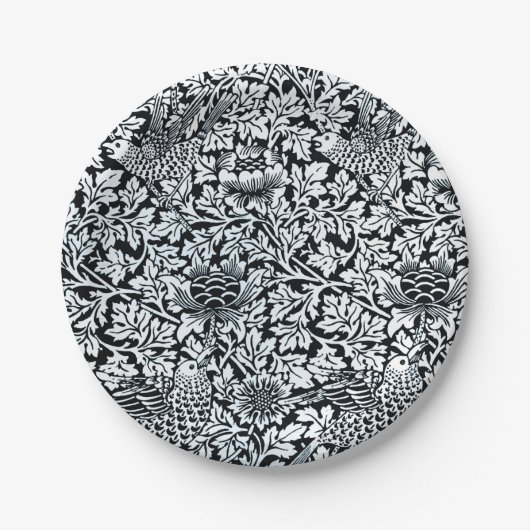 ウィリアム・モリス花柄バードアネノーム ペーパープレート (正面)