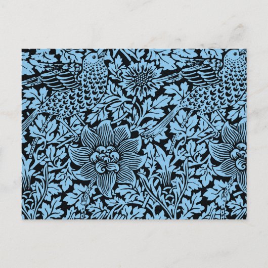 ウィリアム・モリス花柄バードアネノーム ポストカード (正面)
