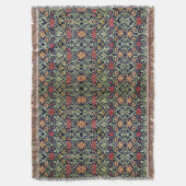 ウィリアム・モリス花茎緑黄赤 スローブランケット (正面縦)