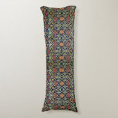 ウィリアム・モリス花茎緑黄赤 ボディピロー (正面縦)