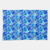 ウィリアム・モリス菊の影のデニムブルー キッチンタオル (横)