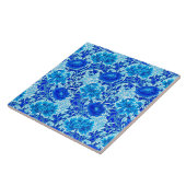 ウィリアム・モリス菊の影のデニムブルー タイル (側面)